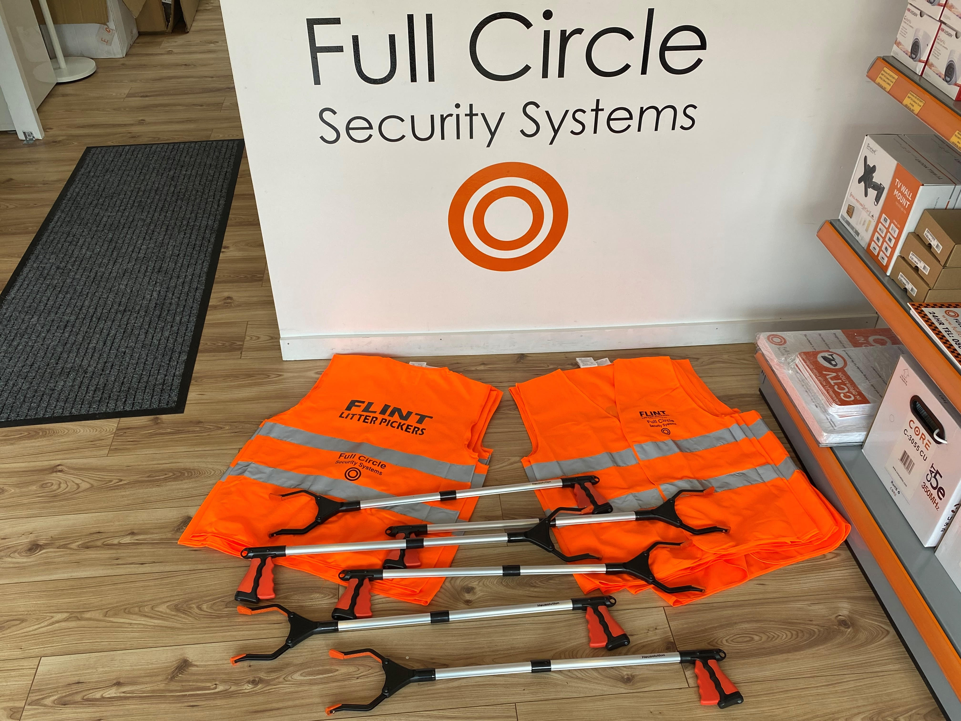 Full Circle Security Systems sponsor volunteer group Flint Litter Pickers